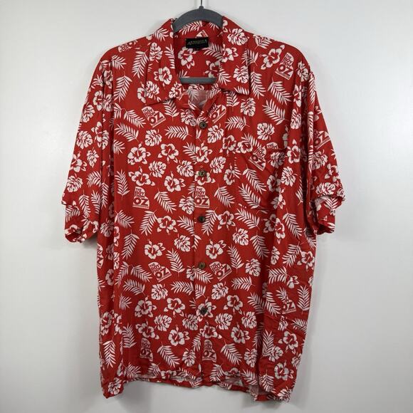 Vintage Designs By Anthony Red Floral The Boy From Oz Hawaiian Shirt Medium - Picture 11 of 11
